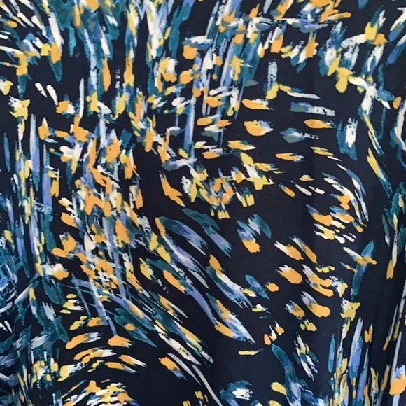 Zac & Rachel top abstract print w stretch & tie detail at hemline boho casual 2X - Picture 17 of 17